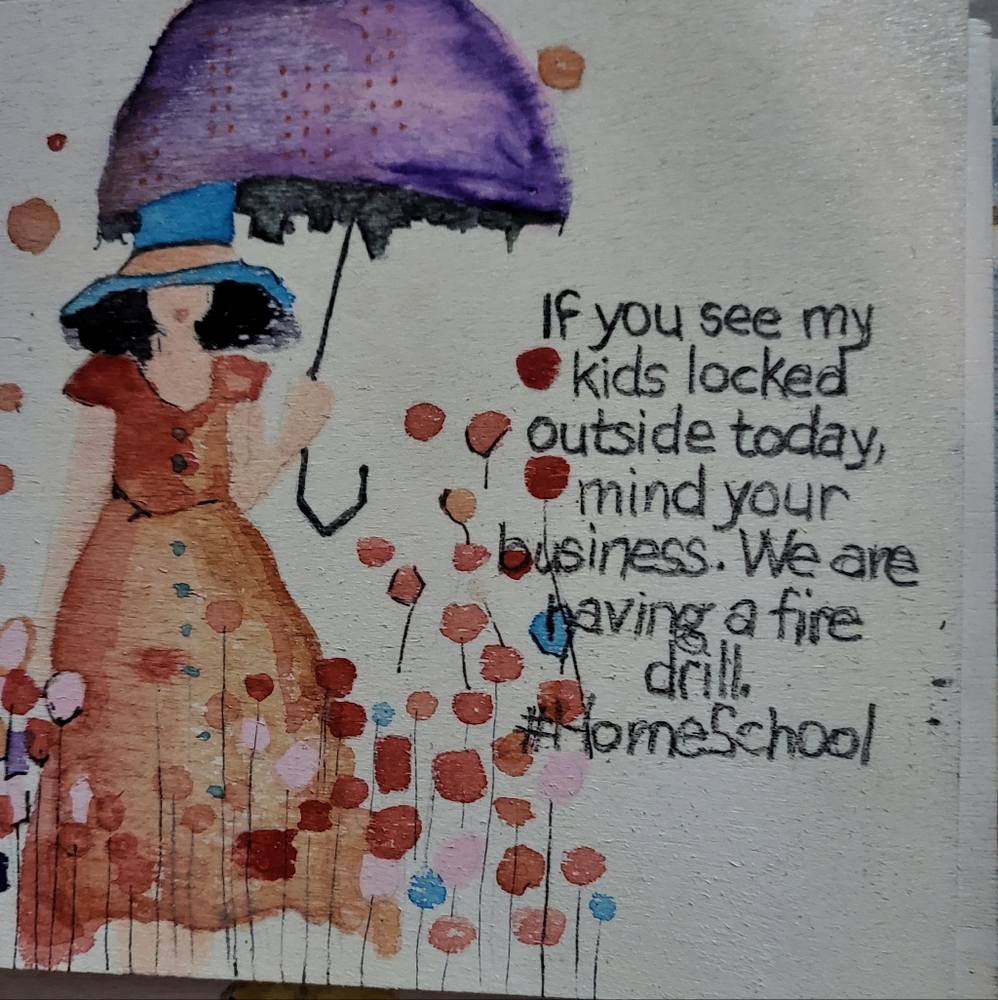 Hand-painted Wood Tile,  5x5 inches,  Can Write Your Own Message On The Back.